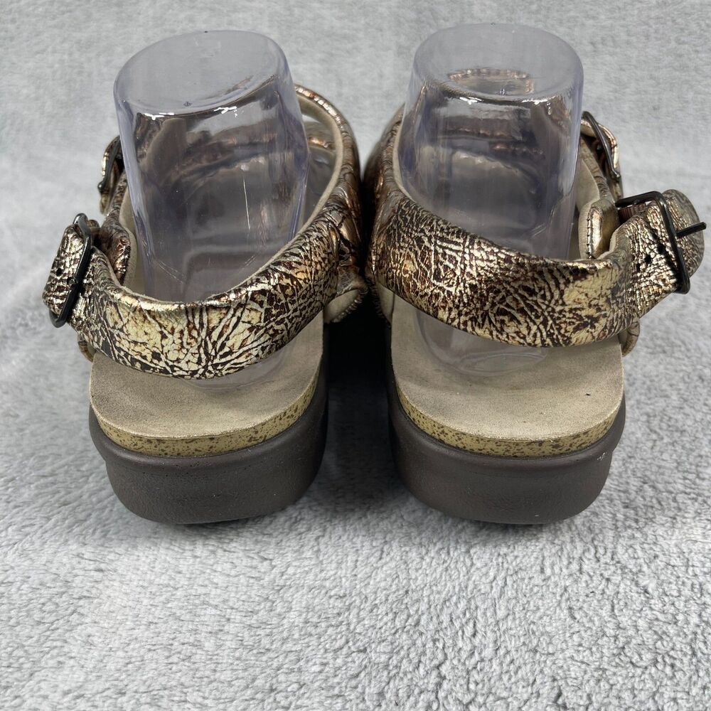 SAS Sandals Women 10 Bronze Ginger Metallic Crackle Comfort Slingback - Picture 3 of 9